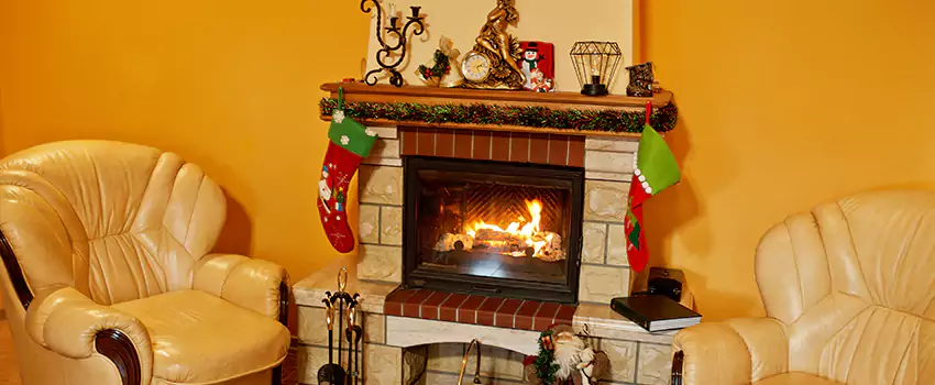 Fireplace Hearth Ideas in Normandie, Quebec