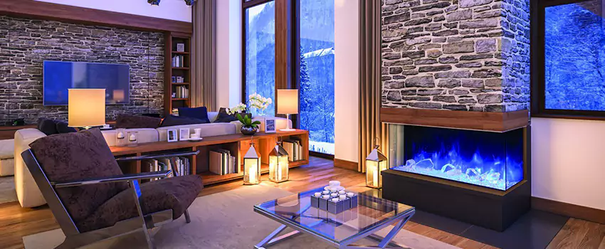 Dynamic Flame Color Fireplace Installation in Normandie, QC